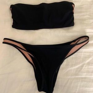 Tori Praver Black & Tan Mesh Detail